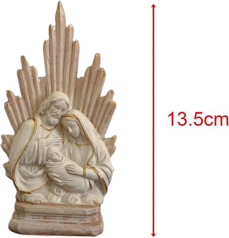 Baoblaze Ornate European Vintage Picture Frame for Holy Family Statue Classic Catholic Sculpture Resin Figurine for Home Office Table Decoration in Kuwait