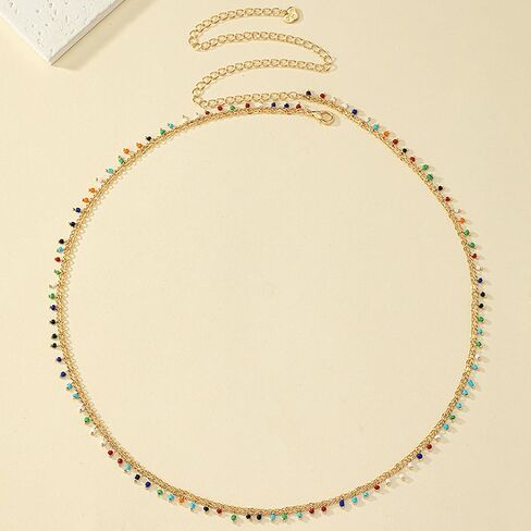 Gold Waist Beads Chain for Women Summer Beach Colorful Beads Waist Chain Layered Belly Belt Chains Sexy Bikini Beachy Jewelry in Saudi Arabia