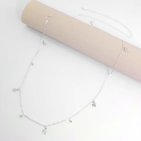 Silver Belly Chain for Women - Adjustable Waist Chain with Star Charm, 316L Stainless Steel Non-Tarnish Stomach Chain, Y2K Silver Waist Jewelry for Beach Vacation, Pool Party & Music Festival in Saudi Arabia