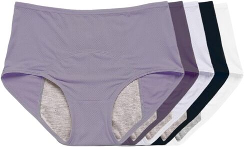 Everdries Washable & Reusable Incontinence Underwear for Women Over 60 - Leakproof, Discreet, Absorbent, Machine-Washable Panties (Lavender, 3XL, Pack of 5) in Saudi Arabia