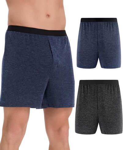 Men's Merino Wool Incontinence Underwear, 50ML Leak Proof Absorbent Bladder Control Washable Boxer Briefs 2 Pack (Multicolor01, Medium) in Kuwait