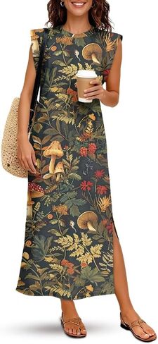 Womens Summer Sleeveless Split Dress Casual Maxi Sundress 2026 Trendy Tank Shirt Long Dresses Party Vacation Outfit in Saudi Arabia