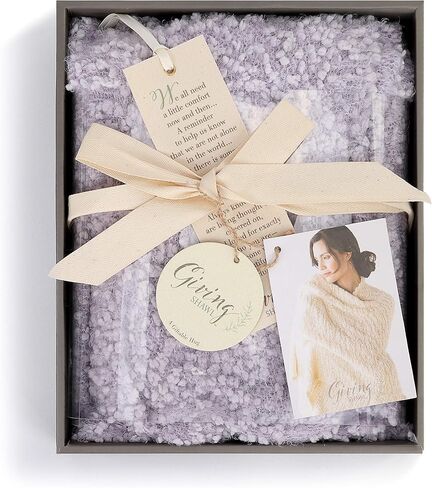 DEMDACO Giving Collection Giving Shawl with Pockets - Cozy Wrap for Women - Pockets - Soft Knit - Comfortable - Blanket-Style - Thoughtful Gift for Her - One Size - Light Purple in Kuwait