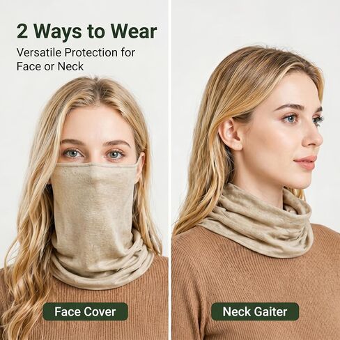 100% Hemp Linen Neck Gaiter for Men Women, Face and Neck Cover for Hot Weather Sun in Kuwait