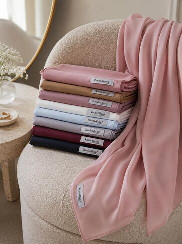 Women’s Chiffon Hijab Scarf - Heavyweight Solid Color Shawl & Wrap, Soft Breathable Headwrap for All Seasons in Saudi Arabia