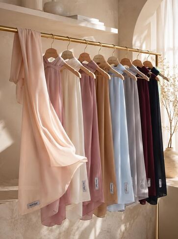 Women’s Chiffon Hijab Scarf - Heavyweight Solid Color Shawl & Wrap, Soft Breathable Headwrap for All Seasons in Saudi Arabia
