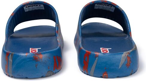 Chucky Pool Sandals Men's Blue All-Over Print Pool Slides - Quick-Dry Beach Doll Motifs Flip-flops, Adult Sizes 8/9-12 Water Shoes for Fans in Kuwait