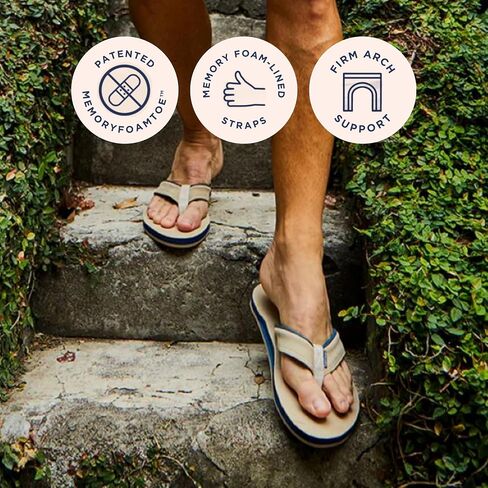 Hari Mari Pier - Men's Premium Leather Flip Flops - Water Resistant Sandals with Leather Straps and Firm Arch Support - Summer Shoes for Men - Tan - Size 11 in Saudi Arabia