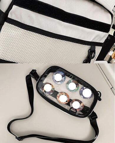 Ita Bag Backpack Double Window Pins Bag with insert, Backpack for Cosplay and Concert(Pins NOT Included) (Black) in Kuwait