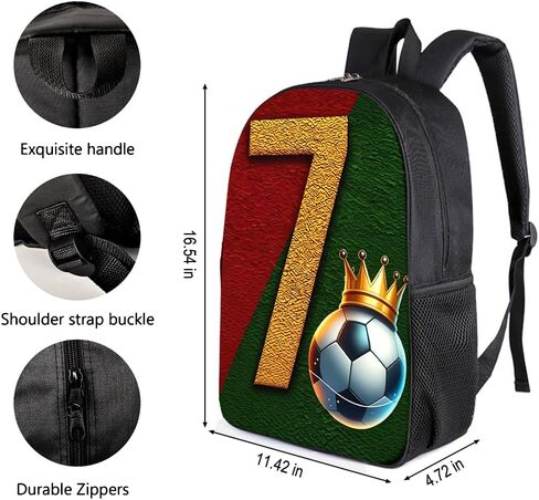 17'' Large-Capacity Soccer Superstars Backpack Set With a 3 in 1 Fashionable and Personalized Style is Exquisitely Designed and Widely Applicable, Making it an Ideal Choice(Red green mixed color) in Kuwait
