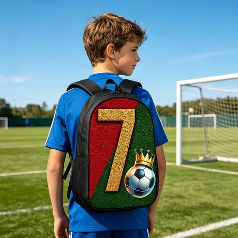 17'' Large-Capacity Soccer Superstars Backpack Set With a 3 in 1 Fashionable and Personalized Style is Exquisitely Designed and Widely Applicable, Making it an Ideal Choice(Red green mixed color) in Kuwait