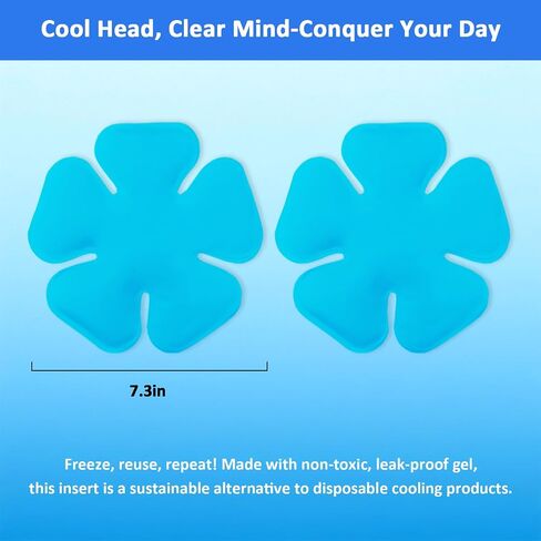 2-Pack Reusable Head Ice Pack, Gel Ice Bags for Relieving Fever, Helmet Ice Pack, Cold Therapy Headband Inserts for Hard Hats, Sun Hats,Heat Stroke Prevention, Keep Cool in Saudi Arabia