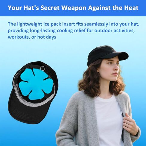 2-Pack Reusable Head Ice Pack, Gel Ice Bags for Relieving Fever, Helmet Ice Pack, Cold Therapy Headband Inserts for Hard Hats, Sun Hats,Heat Stroke Prevention, Keep Cool in Saudi Arabia