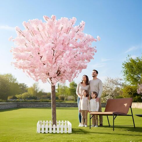 Artificial Cherry Trees Indoor Decor: Handmade Natural Fake Cherry Blossom Pink Tree Outdoor for Party Wedding Christmas in Kuwait