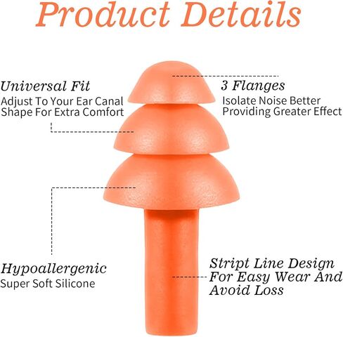 6 Pairs Ear Plugs for Swimming Adult, Soft TPE Swimmers Ear Plugs with String for Noise Cancelling & Comfortable Fit (6 Colors) in Kuwait