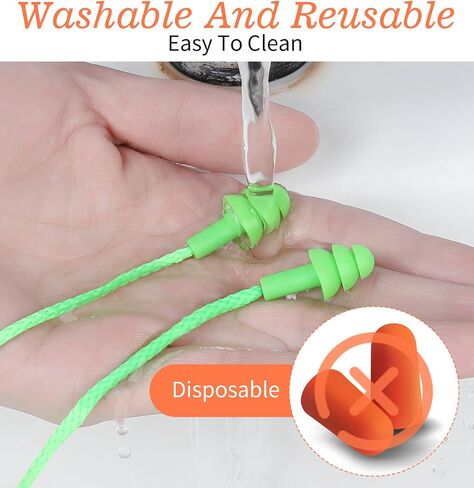 6 Pairs Ear Plugs for Swimming Adult, Soft TPE Swimmers Ear Plugs with String for Noise Cancelling & Comfortable Fit (6 Colors) in Kuwait
