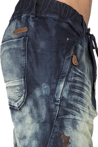 Level 7 Men's Premium Knit Denim Jogger Jeans Drop Crotch in Kuwait