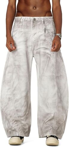 Aelfric Eden Baggy Barrel Jeans Dirt Color High Waisted Wide Leg Denim Pants Streetwear Trousers in Kuwait