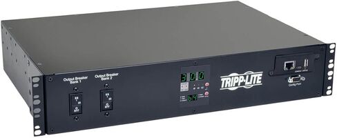 Tripp Lite 5.76kW Single-Phase ATS/Switched PDU, LX Platform Interface, 208/240V (16 C13, 2 C19 & 1 L6-30R) 2 L6-30P Inputs, 2U Rack-Mount, TAA (PDUMH30HVATNET),Black in Saudi Arabia