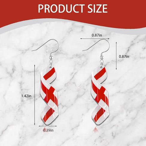 Flag Earrings for Women, Acrylic Twisted Dangle Earrings for Game Day, Lightweight Patriotic Earrings for Match Day, Country Pride Soccer Fan Sports Jewelry in Saudi Arabia