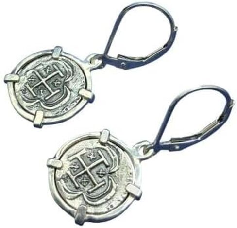 Small Atocha Shipwreck Reproduction Coins Pirate Earrings With Lever Backs in Kuwait