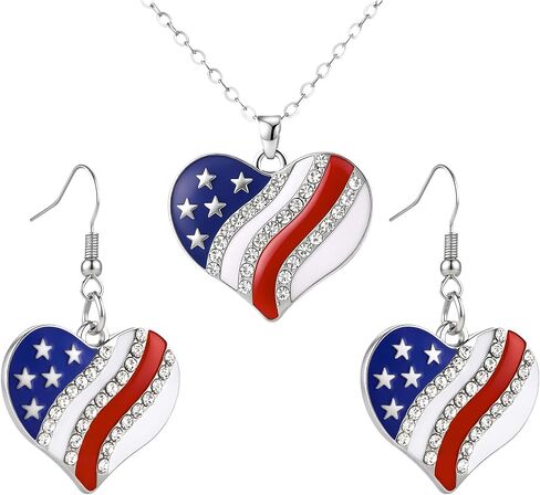 4th of July American Earrings for Women, Patriotic Red White Blue USA Cross Dangle Earrings, Independence Day Jewelry Gift in Saudi Arabia