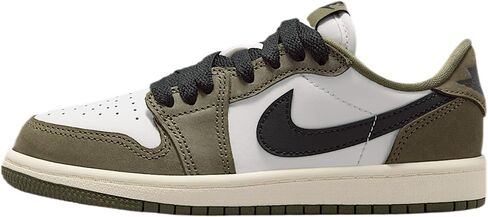 Air Jordan 1 Retro Low 'Medium Olive and Summit White' Little Kids' Shoes (Medium Olive/Summit White/Sail/Black) in Kuwait