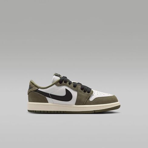 Air Jordan 1 Retro Low 'Medium Olive and Summit White' Little Kids' Shoes (Medium Olive/Summit White/Sail/Black) in Kuwait
