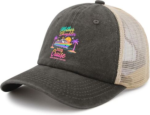 Mother Daughter-Cruise 2026 Family Trip Hat for Womens Aesthetic Washed in Kuwait