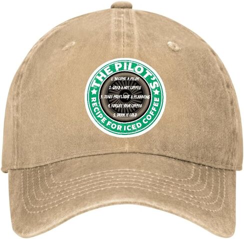 Washed Denim Hat|Funny Pilot's Iced Coffee Recipe in Kuwait