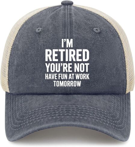 I'm Retireds You're Not Have Fun at Work Tomorrows Hats for Men Stylish Washed in Kuwait