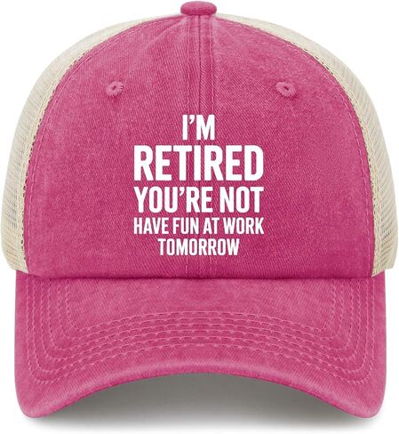 I'm Retireds You're Not Have Fun at Work Tomorrows Hats for Men Stylish Washed in Kuwait