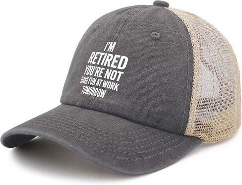 I'm Retireds You're Not Have Fun at Work Tomorrows Hats for Men Stylish Washed in Kuwait