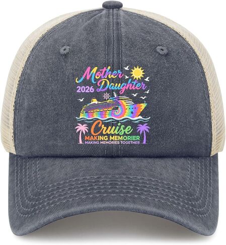 Mother Daughter-Cruise 2026 Family Trip Hats for Women Vintage Washed in Kuwait
