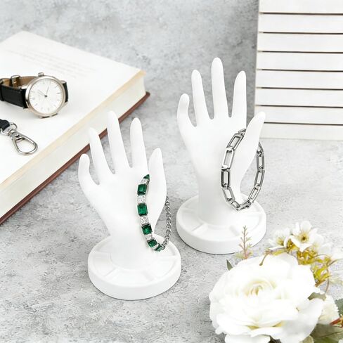 2-Pack Hand-Shaped Jewelry Display Stand -Ring Dish Mannequin Hand Organizer for Bracelets, Necklaces, Rings & Watches, Suitable for Home Storage, Trade Shows, Store & Event Presentations 6.5 Inch in Saudi Arabia