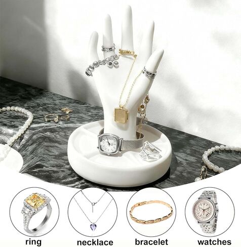 2-Pack Hand-Shaped Jewelry Display Stand -Ring Dish Mannequin Hand Organizer for Bracelets, Necklaces, Rings & Watches, Suitable for Home Storage, Trade Shows, Store & Event Presentations 6.5 Inch in Saudi Arabia