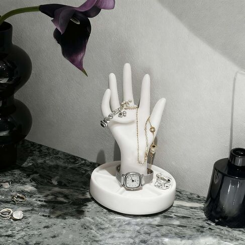 2-Pack Hand-Shaped Jewelry Display Stand -Ring Dish Mannequin Hand Organizer for Bracelets, Necklaces, Rings & Watches, Suitable for Home Storage, Trade Shows, Store & Event Presentations 6.5 Inch in Saudi Arabia