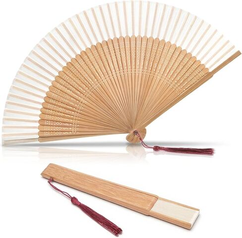 Handheld Chinese Folding Fan Hand Held Silk Bamboo Fans with Tassel Bamboo Silk Folding Fan Vintage Japanese Elegant Fans for Women Wedding Decoration Dancing Party Summer Cooling Festivals in Saudi Arabia