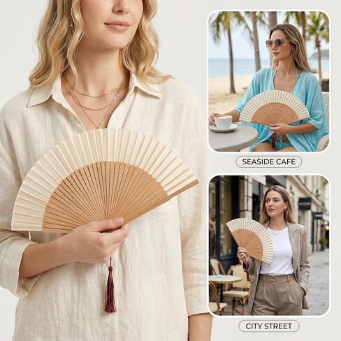 Handheld Chinese Folding Fan Hand Held Silk Bamboo Fans with Tassel Bamboo Silk Folding Fan Vintage Japanese Elegant Fans for Women Wedding Decoration Dancing Party Summer Cooling Festivals in Saudi Arabia