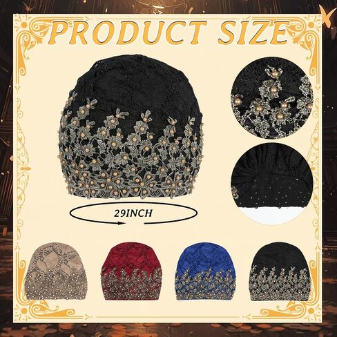 4pcs Turban Headwear Beanie for Women in Saudi Arabia