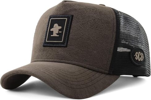 Sacudido's | Logo | Trucker Cap, Agribusiness, Ranch Hat, Farm Cap, Adjustable, for Men and Women, Great for Hunting (US, Alpha, One Size, Brown) in Saudi Arabia