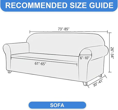 Stretch Couch Covers for Sofa, Non-Slip & Washable Sofa Covers for 3 Cushion Couch, Pet Couch Cover for Dogs, Furniture Protectors for Living Room, Fits Sofas 73"-85"(Khaki) in Saudi Arabia