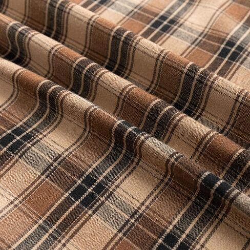 Plaid Couch Cover with Tassels, Washable 3-Seater Sectional Sofa Cover for Living Room (Brown, 69"x134") in Saudi Arabia
