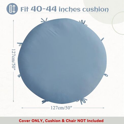 ANMINY Papasan Cushion Cover ONLY Thick Soft Slipcover for Papasan Cushion, Removable Machine Washable Round Chair Cushion Covers w/Zipper Closure, Fit 40-44Inch Cushion, Blue in Kuwait