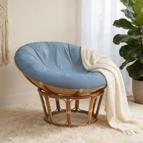 ANMINY Papasan Cushion Cover ONLY Thick Soft Slipcover for Papasan Cushion, Removable Machine Washable Round Chair Cushion Covers w/Zipper Closure, Fit 40-44Inch Cushion, Blue in Kuwait