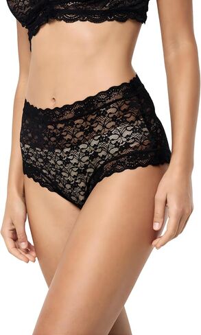 Papinelle Women’s Lulu Lace High-Rise Panty - Breathable Lightweight Sheer Lace Lingerie with Flattering High-Waist Fit in Saudi Arabia