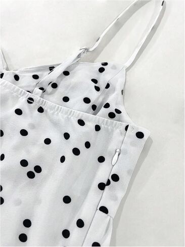 Verdusa Women's Mini Dress Polka Dots Bubble Dresses Metal Ruched Ruffle Mini Cami Dress Vacation Party Outfits in Kuwait