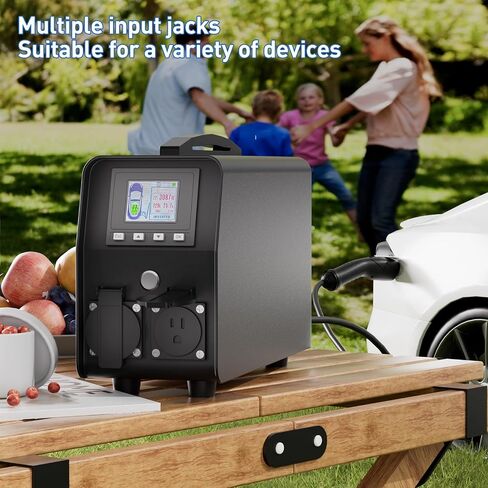3KW EV Discharger V2L Adapter Discharge Gun Compatible with Tesla Model 3/Y/S/X After May 2019 NACS Standard Battery Protection 120V Output LCD Display Outdoor Camping Emergency in Saudi Arabia