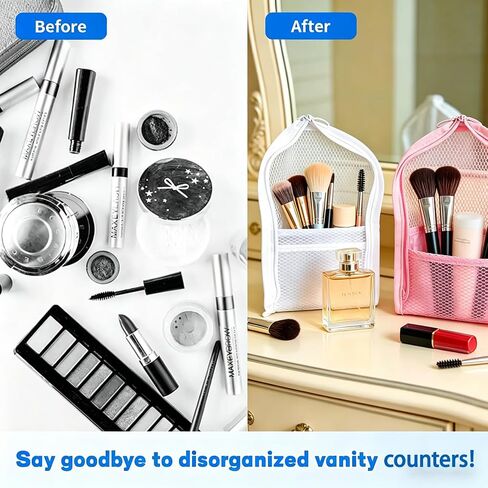 2Pcs Standing Toiletry Bag, Upright Waterproof Travel Toiletry Bag, Translucent Portable Foldable Makeup Cosmetic Bag, Leakproof Travel Organizer Pouch for Bathroom, Gym, Business Trip,Family Travel in Saudi Arabia
