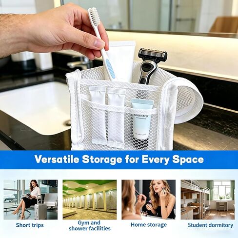 2Pcs Standing Toiletry Bag, Upright Waterproof Travel Toiletry Bag, Translucent Portable Foldable Makeup Cosmetic Bag, Leakproof Travel Organizer Pouch for Bathroom, Gym, Business Trip,Family Travel in Saudi Arabia